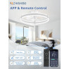 ZMISHIBO Ventilateur de plafond avec lumière et télécommande, profil bas moderne de 50 cm, lumière LED dimmable, 6 vitesses, sil