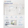 ZMISHIBO Ventilateur de plafond avec lumière et télécommande, profil bas moderne de 50 cm, lumière LED dimmable, 6 vitesses, sil