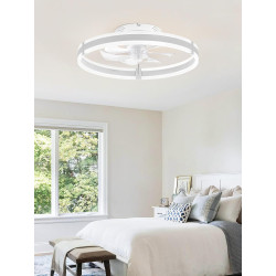 ZMISHIBO Ventilateur de plafond avec lumière et télécommande, profil bas moderne de 50 cm, lumière LED dimmable, 6 vitesses, sil