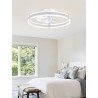 ZMISHIBO Ventilateur de plafond avec lumière et télécommande, profil bas moderne de 50 cm, lumière LED dimmable, 6 vitesses, sil
