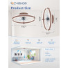 ZMISHIBO Ventilateur de Plafond 50cm avec Lumière LED, Contrôle par APP et Télécommande, Montage Bas, 2200LM Lumière LED Dimmabl