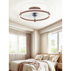 ZMISHIBO Ventilateur de Plafond 50cm avec Lumière LED, Contrôle par APP et Télécommande, Montage Bas, 2200LM Lumière LED Dimmabl