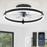 ZMISHIBO Ventilateur de plafond avec lumière et télécommande, profil bas moderne de 50 cm,lumière LED dimmable,6 vitesses,Ventil