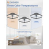 ZMISHIBO Ventilateur de plafond avec lumière et télécommande, profil bas moderne de 50 cm,lumière LED dimmable,6 vitesses,Ventil