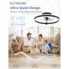 ZMISHIBO Ventilateur de plafond avec lumière et télécommande, profil bas moderne de 50 cm,lumière LED dimmable,6 vitesses,Ventil