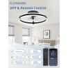 ZMISHIBO Ventilateur de plafond avec lumière et télécommande, profil bas moderne de 50 cm,lumière LED dimmable,6 vitesses,Ventil