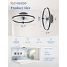 ZMISHIBO Ventilateur de plafond avec lumière et télécommande, profil bas moderne de 50 cm,lumière LED dimmable,6 vitesses,Ventil
