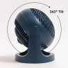 Iris Ohyama, Woozoo Ventilateur de Table, 23m², Inclinaison verticale 360°, Bleu, 3 Vitesses, Silencieux, Portable, Idéal pour C
