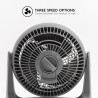 Iris Ohyama Woozoo Ventilateur de Table, 23㎡, Inclinaison verticale à 360°, Gris, 3 Vitesses, Silencieux, Portable, Idéal pour C