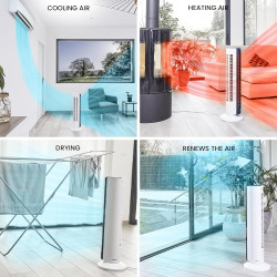 Iris Ohyama, Woozoo Ventilateur colonne silencieux, puissant & portable, Portée 10m, Oscillation, Inclinaison verticale, Télécom