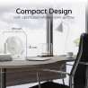Iris Ohyama Woozoo, Ventilateur de Table, 23㎡, Ventilateur de Bureau, Blanc, 3 Vitesses, Télécommande, Minuterie 4H, Silencieux,
