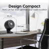 Iris Ohyama Woozoo, Ventilateur de table silencieux, puissant & portable, 23m², Portée 12m, Oscillation, Inclinaison verticale, 