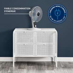 Rowenta Ventilateur de table, Puissant et silencieux, Éco-efficace, 4 vitesses, Silent Night, Turbo Boost, Oscillation automatiq