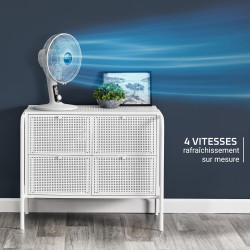 Rowenta Ventilateur de table, Puissant et silencieux, Éco-efficace, 4 vitesses, Silent Night, Turbo Boost, Oscillation automatiq