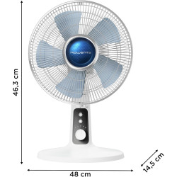 Rowenta Ventilateur de table, Puissant et silencieux, Éco-efficace, 4 vitesses, Silent Night, Turbo Boost, Oscillation automatiq