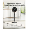 DREO ventilateur sur pied très silencieux avec télécommande, ventilateur grand format 20 dB avec moteur CC, oscillation 120°, 3 