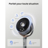 DREO ventilateur sur pied très silencieux avec télécommande, ventilateur grand format 20 dB avec moteur CC, oscillation 120°, 3 