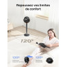 DREO ventilateur sur pied très silencieux avec télécommande, ventilateur grand format 20 dB avec moteur CC, oscillation 120°, 3 