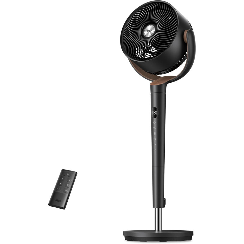 DREO Ventilateur de pièce, ventilateur oscillant 120°+120°, moteur DC, circulation d’air jusqu’à 30 m pour toute la pièce, 9 vit