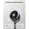 DREO Ventilateur de pièce, ventilateur oscillant 120°+120°, moteur DC, circulation d’air jusqu’à 30 m pour toute la pièce, 9 vit