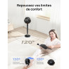 DREO Ventilateur de pièce, ventilateur oscillant 120°+120°, moteur DC, circulation d’air jusqu’à 30 m pour toute la pièce, 9 vit