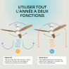 Mellerware - Ventilateur de plafond avec télécommande Brizy! Bright 45W | Lampe puissante | Ultra silencieux | 3 lames | Diamètr