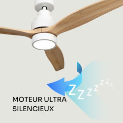 Mellerware - Ventilateur de plafond avec télécommande Brizy! Bright 45W | Lampe puissante | Ultra silencieux | 3 lames | Diamètr