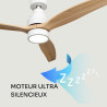 Mellerware - Ventilateur de plafond avec télécommande Brizy! Bright 45W | Lampe puissante | Ultra silencieux | 3 lames | Diamètr