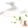 Mellerware - Ventilateur de plafond rétractable Brizy pliable 40 W | 6 vitesses | 3 pales | Ø 106 cm | Moteur DC ultra silencieu