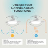 Mellerware - Ventilateur de plafond rétractable Brizy pliable 40 W | 6 vitesses | 3 pales | Ø 106 cm | Moteur DC ultra silencieu
