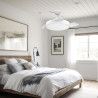 Mellerware - Ventilateur de plafond rétractable Brizy pliable 40 W | 6 vitesses | 3 pales | Ø 106 cm | Moteur DC ultra silencieu