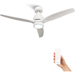 Mellerware - Ventilateur de plafond avec télécommande Brizy! Bright 45W | Lampe puissante | Ultra silencieux | 3 lames | Diamètr