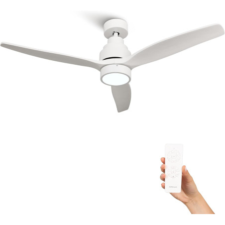 Mellerware - Ventilateur de plafond avec télécommande Brizy! Bright 45W | Lampe puissante | Ultra silencieux | 3 lames | Diamètr