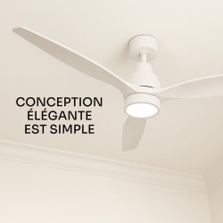 Mellerware - Ventilateur de plafond avec télécommande Brizy! Bright 45W | Lampe puissante | Ultra silencieux | 3 lames | Diamètr