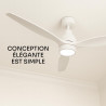 Mellerware - Ventilateur de plafond avec télécommande Brizy! Bright 45W | Lampe puissante | Ultra silencieux | 3 lames | Diamètr