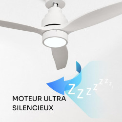Mellerware - Ventilateur de plafond avec télécommande Brizy! Bright 45W | Lampe puissante | Ultra silencieux | 3 lames | Diamètr