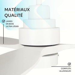 Mellerware - Ventilateur de plafond avec télécommande Brizy! Bright 45W | Lampe puissante | Ultra silencieux | 3 lames | Diamètr