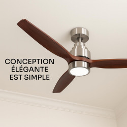 Mellerware - Ventilateur de plafond avec télécommande Brizy! Bright 45W | Lampe puissante | Ultra silencieux | 3 lames | Diamètr