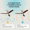Mellerware - Ventilateur de plafond avec télécommande Brizy! Bright 45W | Lampe puissante | Ultra silencieux | 3 lames | Diamètr