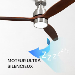 Mellerware - Ventilateur de plafond avec télécommande Brizy! Bright 45W | Lampe puissante | Ultra silencieux | 3 lames | Diamètr