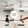 Mellerware - Ventilateur de plafond avec télécommande Brizy! Bright 45W | Lampe puissante | Ultra silencieux | 3 lames | Diamètr