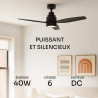 Mellerware - Ventilateur de plafond avec télécommande Brizy! Bright 45W | Lampe puissante | Ultra silencieux | 3 lames | Diamètr