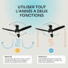 Mellerware - Ventilateur de plafond avec télécommande Brizy! Bright 45W | Lampe puissante | Ultra silencieux | 3 lames | Diamètr