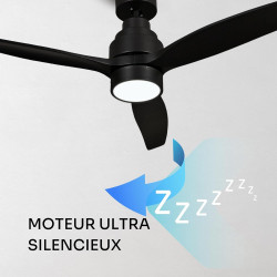 Mellerware - Ventilateur de plafond avec télécommande Brizy! Bright 45W | Lampe puissante | Ultra silencieux | 3 lames | Diamètr