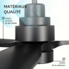 Mellerware - Ventilateur de plafond avec télécommande Brizy! Bright 45W | Lampe puissante | Ultra silencieux | 3 lames | Diamètr