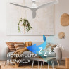 Mellerware - Ventilateur de plafond avec télécommande Brizy! 45W | Puissant | Ultra silencieux | 3 lames | Diamètre 132cm | 6 vi