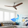 Mellerware - Ventilateur de plafond avec télécommande Brizy! 45W | Puissant | Ultra silencieux | 3 lames | Diamètre 132cm | 6 vi