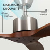 Mellerware - Ventilateur de plafond avec télécommande Brizy! 45W | Puissant | Ultra silencieux | 3 lames | Diamètre 132cm | 6 vi