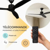 Mellerware - Ventilateur de plafond avec télécommande Brizy! 45W | Puissant | Ultra silencieux | 3 lames | Diamètre 132cm | 6 vi