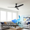 Mellerware - Ventilateur de plafond avec télécommande Brizy! 45W | Puissant | Ultra silencieux | 3 lames | Diamètre 132cm | 6 vi